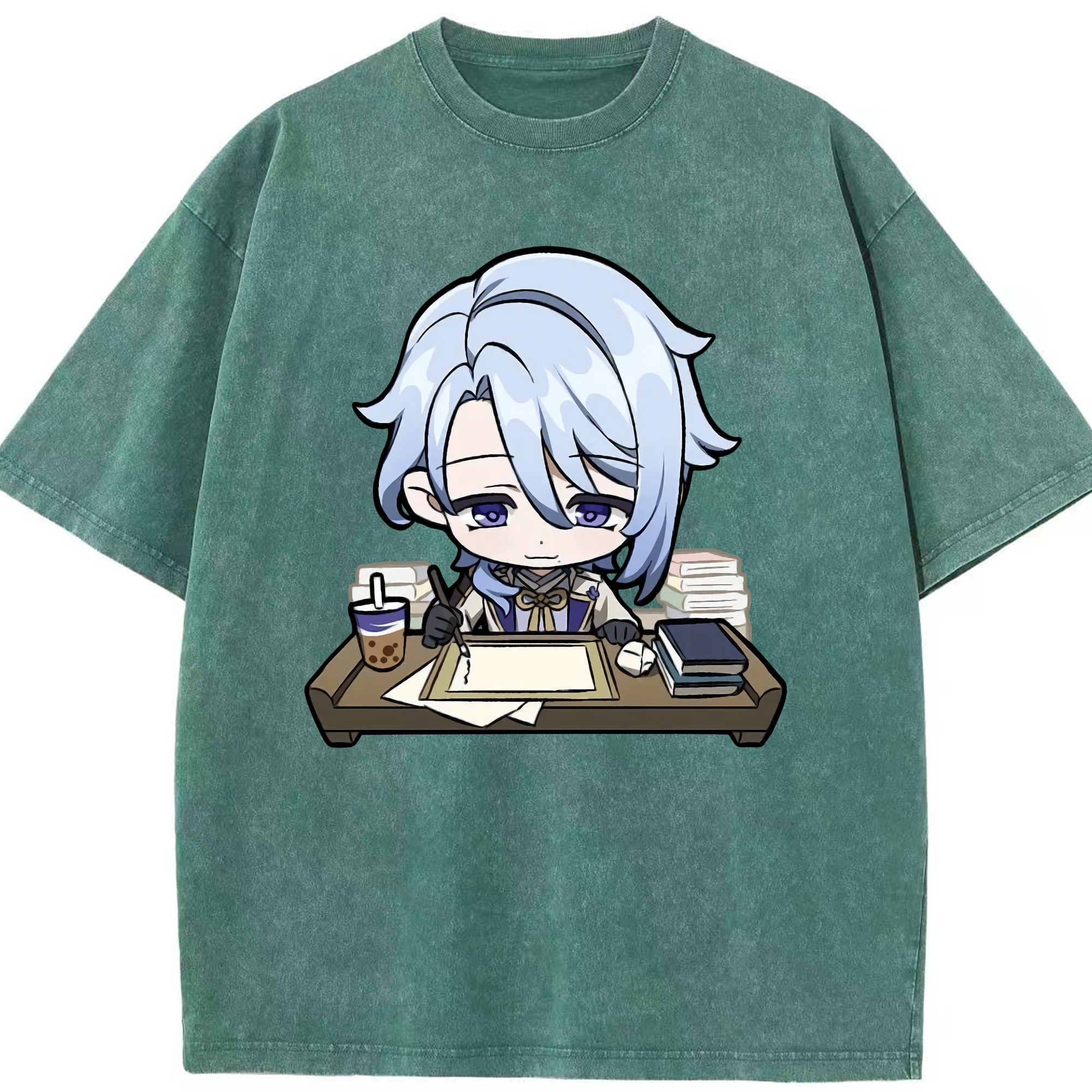 げんし神 神里綾人 かみさとあやと genshin Kamisato Ayato 綿100% ヴィンテージ風 半袖Tシャツ（フロントプリント）
